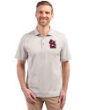 St. Louis Cardinals- Cutter & Buck Virtue Eco Pique Stripe Recycled Mens Polo Polished Medium Gray Front Thumbnail Image