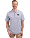 Baltimore Ravens Cutter & Buck Virtue Eco Pique Stripe Recycled Mens Polo Hyacinth Front Thumbnail Image
