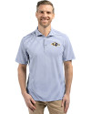 Baltimore Ravens Cutter & Buck Virtue Recycled Stripe Featherlight Pique Mens Polo Hyacinth Front Thumbnail Image