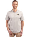 Baltimore Ravens Cutter & Buck Virtue Recycled Stripe Featherlight Pique Mens Polo Polished Medium Gray Front Thumbnail Image