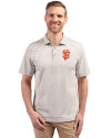 San Francisco Giants Cutter & Buck Virtue Eco Pique Stripe Recycled Mens Polo Polished Medium Gray Front Thumbnail Image
