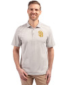 San Diego Padres Cutter & Buck Virtue Eco Pique Stripe Recycled Mens Polo Polished Medium Gray Front Thumbnail Image
