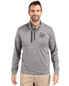 Texas Southern Tigers Cutter & Buck Stealth Heathered Quarter Zip Mens Pullover Elemental Grey Front Thumbnail Image