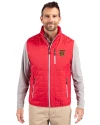 Tuskegee Golden Tigers Cutter & Buck Rainier PrimaLoft® Mens Eco Insulated Full Zip Puffer Vest Red Front Thumbnail Image