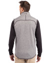 Tuskegee Golden Tigers Cutter & Buck Mainsail Sweater-Knit Mens Full Zip Vest Polished Heather Back Thumbnail Image
