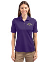 Baltimore Ravens Cutter & Buck Virtue Eco Pique Recycled Womens Polo College Purple Front Thumbnail Image