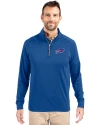 Buffalo Bills Cutter & Buck Adapt Eco Knit Stretch Recycled Mens Big and Tall Quarter Zip Pullover Tour Blue Front Thumbnail Image