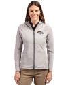 Denver Broncos Cutter & Buck Adapt Eco Knit Hybrid Recycled Womens Full Zip Jacket Polished Medium Gray Front Thumbnail Image