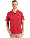 Tuskegee Golden Tigers Cutter & Buck Prospect Eco Textured Stretch Recycled Mens Short Sleeve Polo Red Front Thumbnail Image