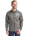 New York Giants Cutter & Buck Adapt Eco Knit Hybrid Recycled Mens Full Zip Jacket Elemental Grey Front Thumbnail Image