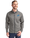 Detroit Lions Cutter & Buck Adapt Eco Knit Hybrid Recycled Mens Full Zip Jacket Elemental Grey Front Thumbnail Image