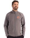 Chicago Bears Cutter & Buck Adapt Recycled Soft Knit Stretch Mens Hybrid Full Zip Jacket Elemental Grey Front Thumbnail Image