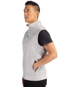 Tuskegee Golden Tigers Cutter & Buck Stealth Hybrid Quilted Mens Windbreaker Vest Polished Medium Gray Side Thumbnail Image