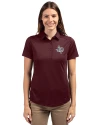 Texas Southern Tigers Cutter & Buck Prospect Eco Textured Stretch Recycled Womens Short Sleeve Polo Bordeaux Front Thumbnail Image