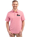 Central Missouri Mules Cutter & Buck Virtue Eco Pique Botanical Print Recycled Mens Polo Red Front Thumbnail Image