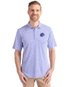 Boise State Broncos Cutter & Buck Virtue Eco Pique Botanical Print Recycled Mens Polo Chelan Blue Front Thumbnail Image