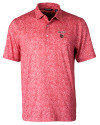Louisville Cardinals Cutter & Buck Pike Constellation Print Stretch Mens Polo Red Mannequin Thumbnail Image