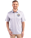 Pittsburgh Steelers Cutter & Buck Pike Constellation Print Stretch Mens Polo Polished Medium Gray Front Thumbnail Image