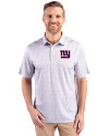New York Giants Cutter & Buck Pike Constellation Print Stretch Mens Polo Polished Medium Gray Front Thumbnail Image