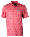Fresno State Bulldogs Cutter & Buck Pike Constellation Print Stretch Mens Polo Red Mannequin Thumbnail Image