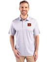 Cincinnati Bengals Cutter & Buck Pike Constellation Print Stretch Mens Polo Polished Medium Gray Front Thumbnail Image