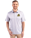 Bryant University Bulldogs Cutter & Buck Pike Constellation Print Stretch Mens Polo Polished Medium Gray Front Thumbnail Image