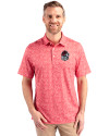 Georgia Bulldogs Cutter & Buck Pike Constellation Print Stretch Mens Polo Red Front Thumbnail Image