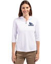Creighton Bluejays Cutter & Buck Virtue Eco Pique Recycled Half Zip Pullover Womens Hoodie White Front Thumbnail Image