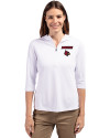 Louisville Cardinals Cutter & Buck Virtue Eco Pique Recycled Half Zip Pullover Womens Hoodie White Front Thumbnail Image