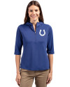 Indianapolis Colts Cutter & Buck Virtue Eco Pique Recycled Half Zip Pullover Womens Hoodie Tour Blue Front Thumbnail Image