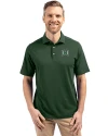 Hawaii Warriors Cutter & Buck Virtue Eco Pique Recycled Mens Big and Tall Polo Hunter Green Front Thumbnail Image
