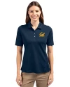Cal Golden Bears Cutter & Buck Virtue Eco Pique Recycled Womens Polo Navy Blue Front Thumbnail Image