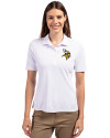 Minnesota Vikings Cutter & Buck Virtue Eco Pique Recycled Womens Polo White Front Thumbnail Image