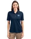 North Carolina Tar Heels Cutter & Buck Virtue Eco Pique Recycled Womens Polo Navy Blue Front Thumbnail Image