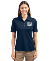 New York Giants Cutter & Buck Virtue Eco Pique Recycled Womens Polo Navy Blue Front Thumbnail Image
