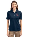 Ole Miss Rebels Cutter & Buck Virtue Eco Pique Recycled Womens Polo Navy Blue Front Thumbnail Image