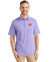 Clemson Tigers Cutter & Buck Virtue Eco Pique Recycled Mens Polo Hyacinth Front Thumbnail Image