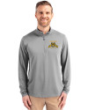 North Carolina A&T Aggies Cutter & Buck Virtue Eco Pique Recycled Quarter Zip Mens Pullover Polished Medium Gray Front Thumbnail Image