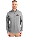 Illinois Fighting Illini Cutter & Buck Virtue Eco Pique Recycled Quarter Zip Mens Pullover Polished Medium Gray Front Thumbnail Image