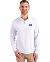 North Carolina Tar Heels Cutter & Buck Virtue Eco Pique Recycled Quarter Zip Mens Pullover White Front Thumbnail Image