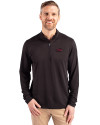 Arkansas Razorbacks Cutter & Buck Virtue Eco Pique Recycled Quarter Zip Mens Pullover Black Front Thumbnail Image