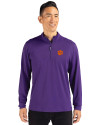 Clemson Tigers Cutter & Buck Virtue Eco Pique Recycled Quarter Zip Mens Pullover College Purple Front Thumbnail Image
