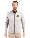 Drexel Dragons Cutter & Buck Adapt Eco Knit Hybrid Recycled Mens Full Zip Jacket Polished Medium Gray Front Thumbnail Image