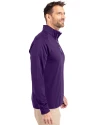 James Madison Dukes Cutter & Buck Adapt Eco Knit Stretch Recycled Mens Quarter Zip Pullover College Purple Side Thumbnail Image