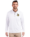 Minnesota Vikings Cutter & Buck Adapt Eco Knit Stretch Recycled Mens Quarter Zip Pullover White Front Thumbnail Image