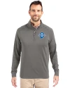 Indiana State Sycamores Cutter & Buck Adapt Eco Knit Stretch Recycled Mens Quarter Zip Pullover Elemental Grey Front Thumbnail Image
