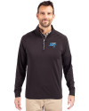 Middle Tennessee Blue Raiders Cutter & Buck Adapt Eco Knit Stretch Recycled Mens Quarter Zip Pullover Black Front Thumbnail Image