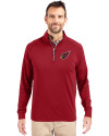 Arizona Cardinals Cutter & Buck Adapt Eco Knit Stretch Recycled Mens Quarter Zip Pullover Cardinal Red Front Thumbnail Image