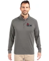 Central Missouri Mules Cutter & Buck Adapt Eco Knit Stretch Recycled Mens Quarter Zip Pullover Elemental Grey Front Thumbnail Image