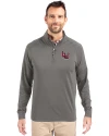Lamar Cardinals Cutter & Buck Adapt Eco Knit Stretch Recycled Mens Quarter Zip Pullover Elemental Grey Front Thumbnail Image